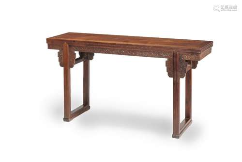 A HUANGHUALI RECESSED-LEG ALTAR TABLE, PINGTOU'AN 18th/19th ...