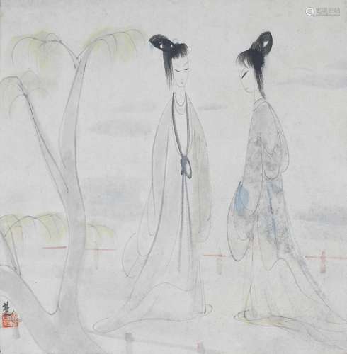 LIN FENGMIAN (1900-1991) Two Ladies