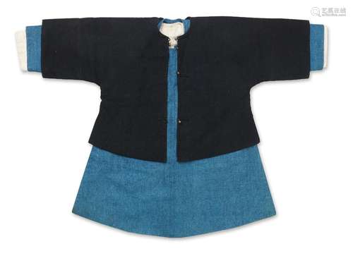 A RARE CHILD'S COTTON OUTFIT Late Qing Dynasty  (3)