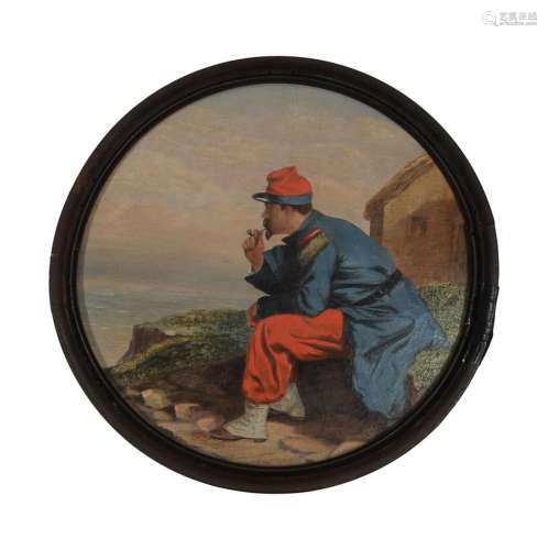 R. W. DAVIDS (19TH CENTURY), SOLDIER LOOKING OUT AT SEA