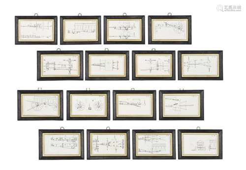 GERMAN SCHOOL (CIRCA 1785), SIXTEEN DESIGNS FOR FIELD ARTILL...