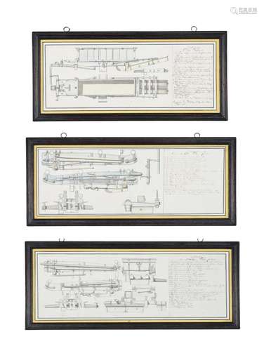 GERMAN SCHOOL (CIRCA 1785), THREE DESIGNS FOR FIELD ARTILLER...