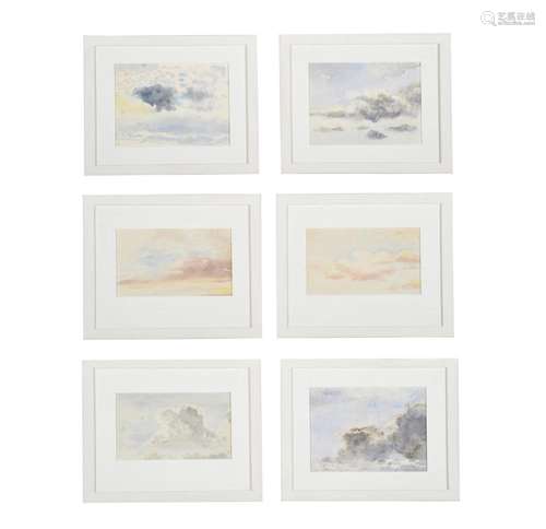 ENGLISH SCHOOL (LATE 19TH CENTURY), SIX STUDIES OF CLOUDS