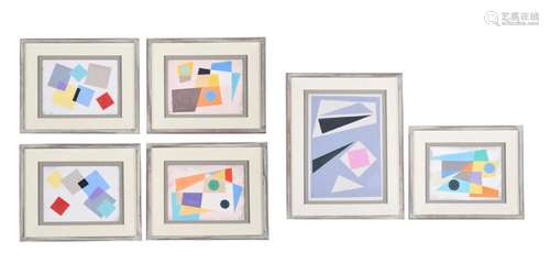 λ JULIE MCLENNAN (BRITISH 20TH CENTURY), SIX ABSTRACT FORMS ...