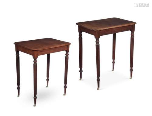 A PAIR OF GEORGE IV MAHOGANY SIDE TABLES