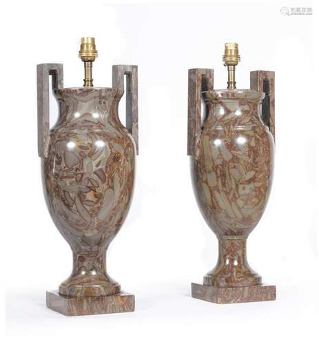 A PAIR OF RUSSIAN COMPOSITE NEO-CLASSICAL URNS