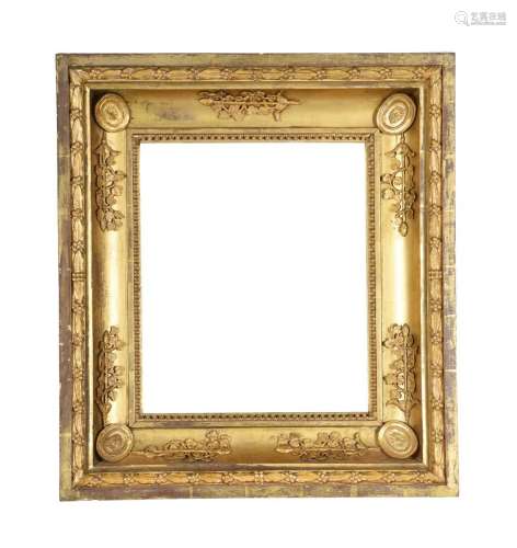 AN ENGLISH NEO-CLASSICAL GILT WOOD FRAME, BY G. COOPER, PICC...