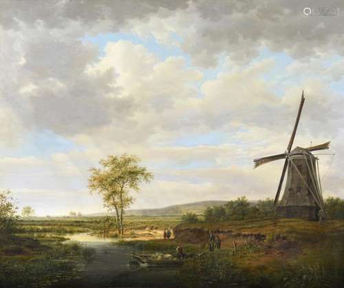 GERRIT HENDRIK GÖBELL (1786-1833), DUTCH LANDSCAPE WITH FIGU...