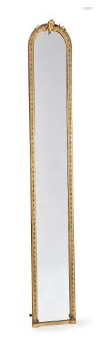 A VICTORIAN GILTWOOD AND COMPOSITION WALL MIRROR