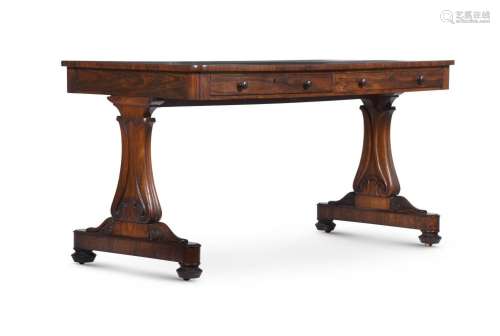 Y A WILLIAM IV ROSEWOOD LIBRARY TABLE