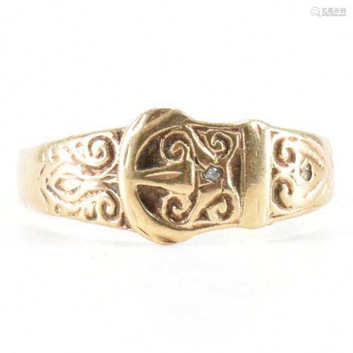 HALLMARKED 9CT GOLD BUCKLE RING