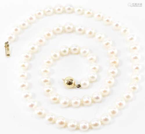 CULTURED PEARL & 9CT GOLD NECKLACE