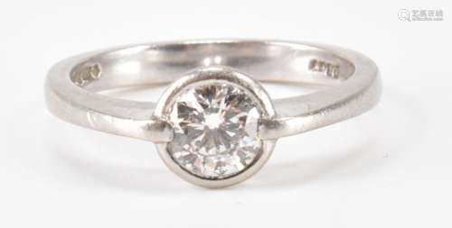 HALLMARKED 950 DIAMOND SOLITAIRE RING