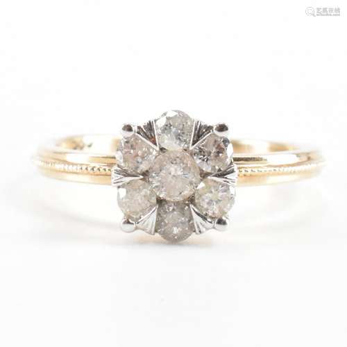 DIAMOND & GOLD CLUSTER RING