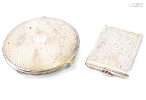 HALLMARKED SILVER MATCH CASE & COMPACT