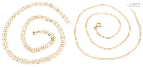 TWO GOLD NECKLACES CHAINS - MARKED .375 TO 9CT GOLD