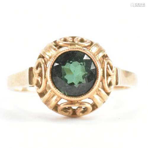 VINTAGE GOLD & TOURMALINE RING