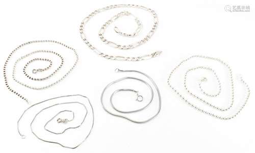 ASSORTMENT OF SILVER NECKLACES