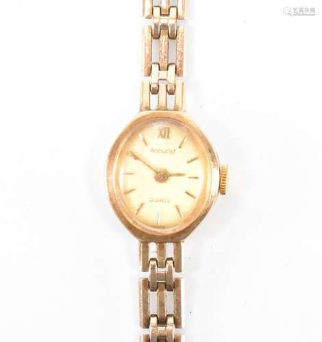 GOLD LADIES ACCURIST COCKTAIL WRIST WATCH