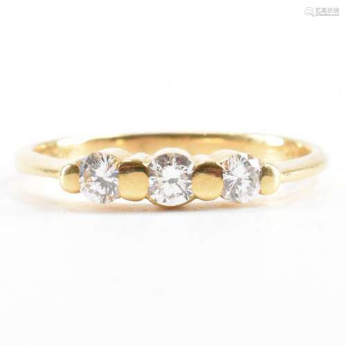 GOLD & DIAMOND THREE STONE RING