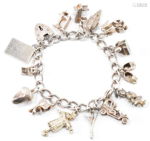 HALLMARKED 925 SILVER CHARM BRACELET