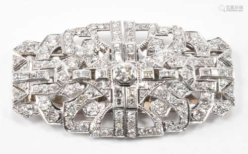 ART DECO DIAMOND DRESS CLIP BROOCH