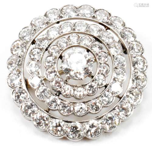 VINTAGE WHITE GOLD & DIAMOND TARGET BROOCH