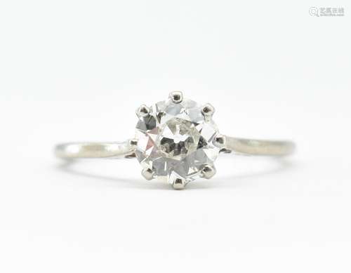 ART DECO GOLD & DIAMOND SOLITAIRE RING