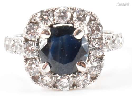 WHITE GOLD SAPPHIRE & DIAMOND RING