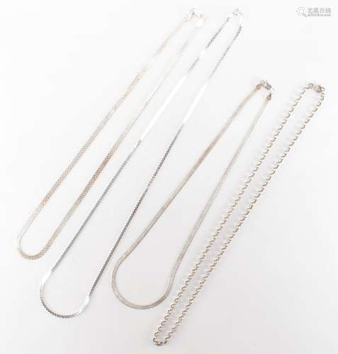 FOUR 925 SILVER CHAIN NECKLACES