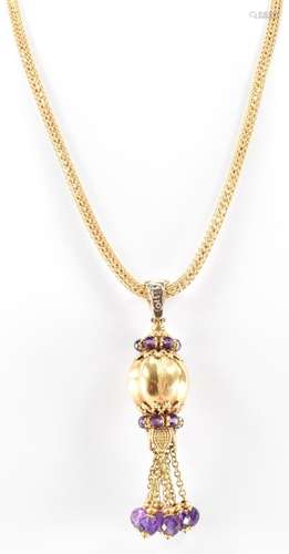 GOLD & AMETHYST PENDANT NECKLACE