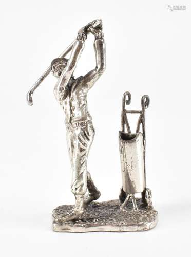 VINTAGE SILVER GOLFER FIGURINE