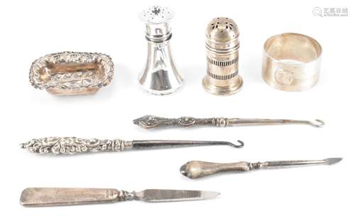 GROUP OF EDWARDIAN & LATER SILVER HALLMARKED ITEMS