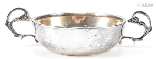 SILVER HALLMARKED JERSEY PATTERN CHRISTENING BOWL