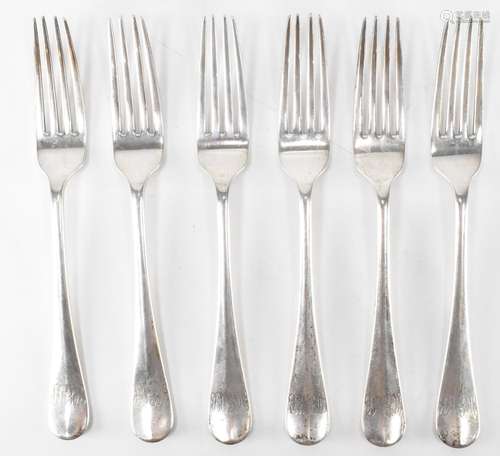 SIX EDWARDIAN SILVER HALLMARKED FORKS