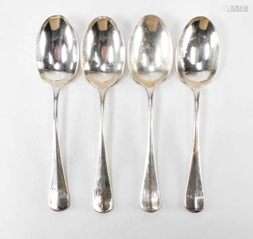 SET OF FOUR EDWARDIAN SILVER HALLMARKED SPOONS