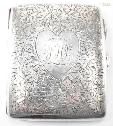 EDWARDIAN SILVER HALLMARKED CIGARETTE CASE