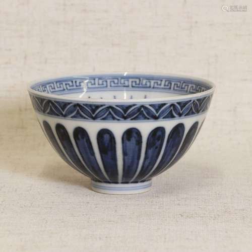 A Chinese blue and white bowl,