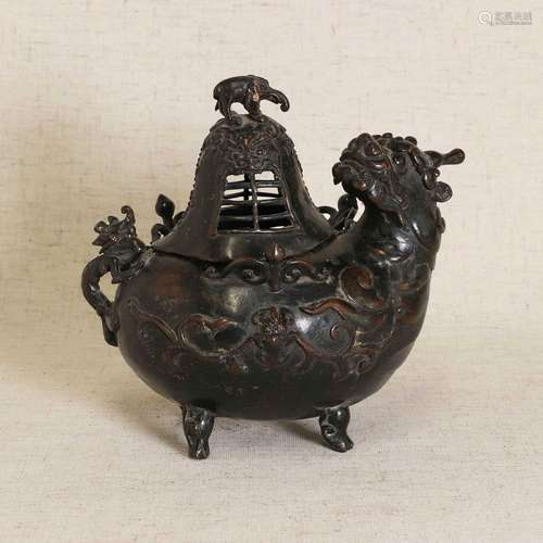 A Chinese bronze censer,