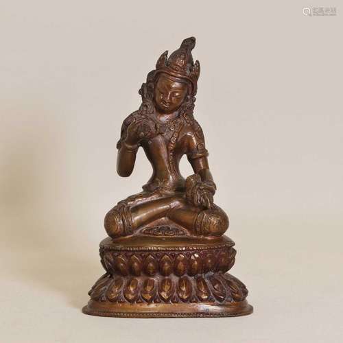 A Chinese bronze bodhisattva,