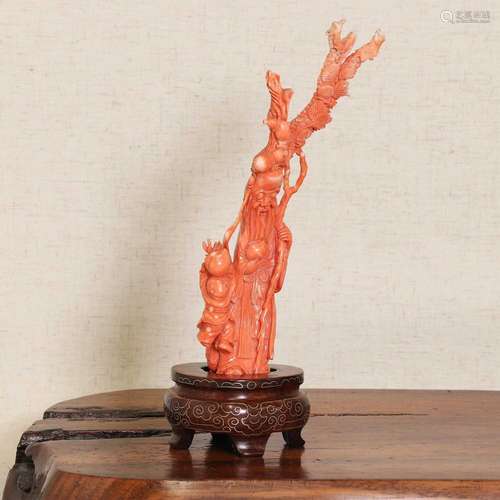 A Chinese coral carving,