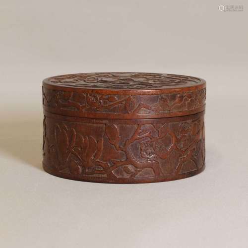 A Chinese wood box and cover,