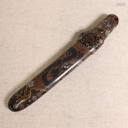 A Japanese cloisonné dagger and scabbard,