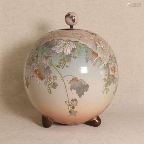 A rare Japanese cloisonné jar and cover,