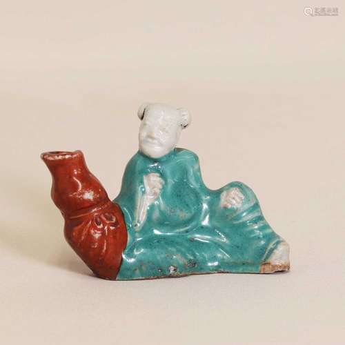 A Chinese porcelain whistle,