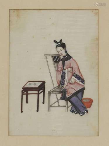 A collection of fifteen Chinese pith paper paintings,