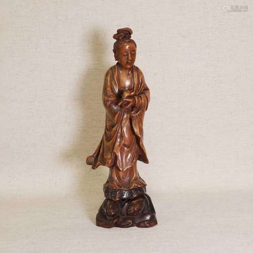 A Chinese wood carving,