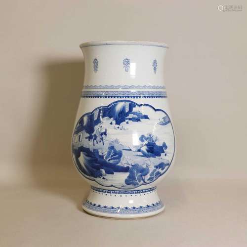 A Chinese blue and white vase,