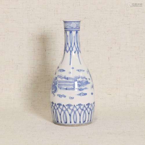 A Chinese blue and white vase,