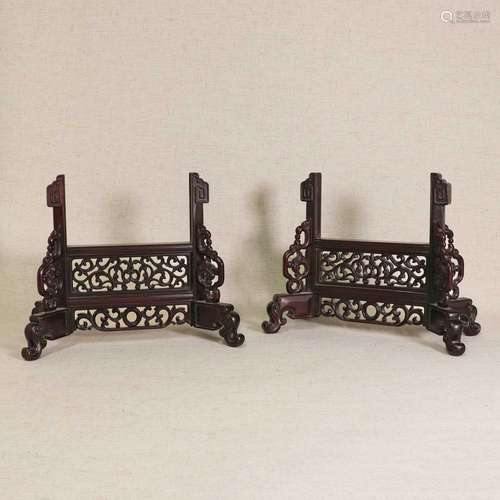 A pair of Chinese wood stands,